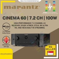 Marantz Cinema 60 | High-performance 7.2 Channel Marantz AV Receiver With 100 Watts Per Channel Amplification, Dolby Atmos, DTS:X, 8K Ultra HD, And HEOS Built-in Streaming. CINEMA 60 Is The New Standard Of Foundational Luxury Home Theatre.