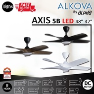Alkova (ALPHA) AXIS LED 5B 48” 42” Inches DC Motor Remote Ceiling Fan