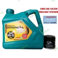 PERODUA FULLY SYNTHETIC 0W20 3L ENGINE OIL WITH PERODUA AXIA, BEZZA OIL FILTER(P2A12}