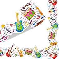 AnyDesign 32.8 Ft Music Instruments Bulletin Board Border Musical Notes Border Trim Self Adhesive Gu