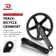 Bolany Dead Fly Crank Set, Trolley Crank Set, Square Hole, 165mm Crank, 144BCD, 48T/49T/51T, 0.6KG