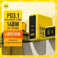 AOHI Youth 140W GaN充電器 PD3.1 三口 Type-C 快充 適用於 Macbook Pro 筆記型電腦 USB 快充 適用於 iPhone 16 小米平板電腦