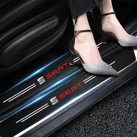 Carbon Fiber Car Sticker Car Door Trunk Protective Strip Decal For Seat Leon 5f Ibiza 6l 6j Leon 1p 