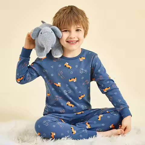 Pajamas Boy Cotton Child Boy Pajamas for 3-14 Years Winter Long Sleeved Pyjamas Suit Baby Girl Cloth