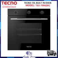 (BULKY) TECNO TBO7006 BK BUILT-IN OVEN, 73L CAPACITY, CONVECTION ELECTRIC OVEN WITH COOL TOUCH DOOR, 8 FUNCTIONS, FREE DELIVERY, TBO7008BK
