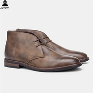 Men Desert Chukka Boots Leather Shoes plus Size Parka Desert Boots Men