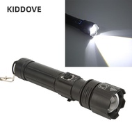 KIDDOVE LED Flashlight, 5 Modes 1200LM USB Flashlight, Durable 30W IPX4 Waterproof Super Bright Flas
