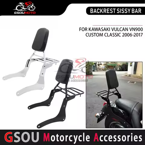 Motorcycle Passenger Backrest Luggage Detachable Rear Sissy Bar Rack For Kawasaki Vulcan VN 900 VN90