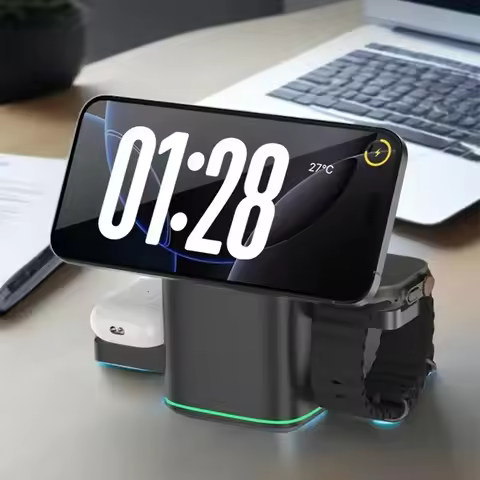 3 in 1 Wireless Charging Station for Apple15W Fast Magnetic Wireless Charger Stand for Magsafe iPhon