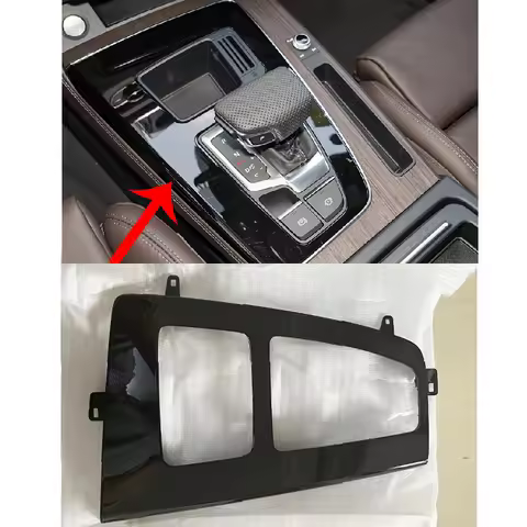 Car Interior Central Console Gearshift Piano Black Panel Replacement for Audi Q5 2021 2022 2023 2024