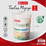 Toples Serbaguna MIYAGI 1 KG Toples Snack / Toples Kue 0.8 KG / Toples Kedap Udara Putar Nest Kotak 