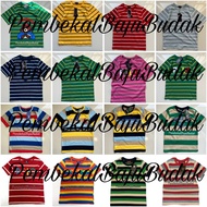 Premium Stripes Baju Ootd Budak Lelaki Perempuan Unisex Tshirt Kids For Boy Embroidry