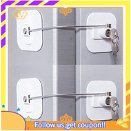 【W】Refrigerator Lock, Mini Fridge Lock with Key for Adults, Lock for a Fridge, Cabinet Door(White 2Pack)