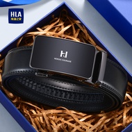 HLA/Hailan's Home Genuine Men's Automatic Buckle Belt Brand Business Simple New Style Pants Belt Gif