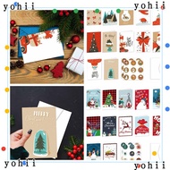 YOHII Postcard with Envelopes, Party Supplies Festival Favors Merry Christmas Greeting Cards, Gift  Year DIY Blessing Invitation Folded Card