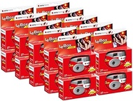 AGFA Photo 601020 LeBox Flash, Disposable Camera, 27 Photos, Optical Lens 31 mm, Grey and Red, Pack 