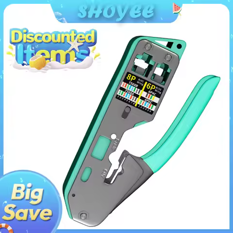 RJ45 Crimp Tool Kit Pass Cat6 Crimping Tool For Cat5 Cat5e Cat6 8P8C Connector, All-in-one Ethernet 