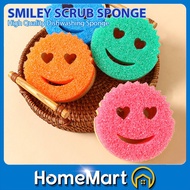 Smiley Magic Cleaning Sponge Wipe Strong Scouring Pad Dishwashing Sponge Cleaning Sponge-Abrasive Sc