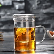 EZY4LIFE Glass Tea Mugs Glass Tea Cup with Infuser and Lid for Tea Steeping at Home and Office