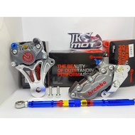 JK Moto - CALIPER SET BRACKET SUPRA X KHARISMA WAVE 125 FIT BIGPOT 4 PISTON 2 PISTON 4P 2P LOGOBIG F