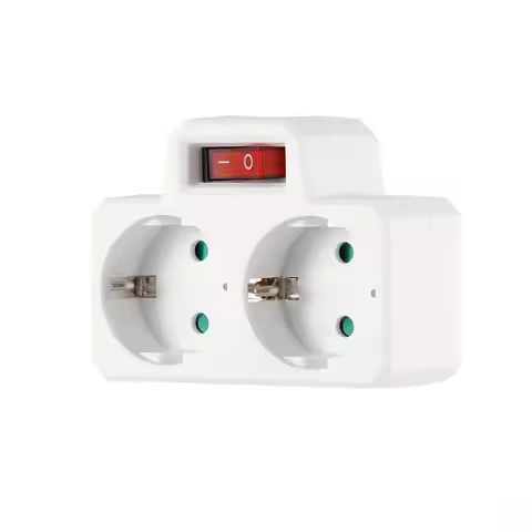 2 Compartment 16A 250V EU Socket Multiple Plug Socket Standard Socket German Strip European Plug Ada