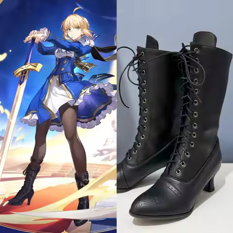 (Fate x Honkai: Star Rail) Saber Cosplay Shoes – Artoria Pendragon Custom Boots – Fate Series