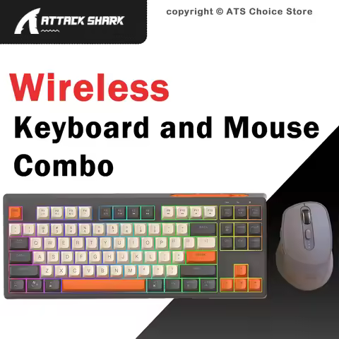 M87 87-Key Wireless Keyboard and Mouse Combo, Bluetooth Silent Keyboard Mouse Kit, PBT Backlit, Rech