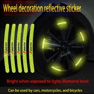 20Pcs Motorcycle Car Wheel Sticker Reflective Tape Stripe Rim Decal Stripe