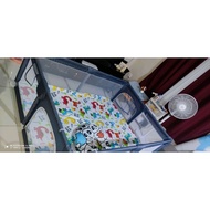 Playpen Bedsheet 120x120cm Fully Garterised / canadian cotton