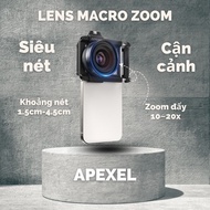 Lens ống kính macro zoom 10-20x 4K HD cho điện thoại Apexel APL-ZM100
