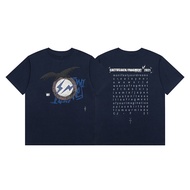 Travis Scott Cactus Jack X Fragment Design Collaborative Eagle Lightning Short Sleeve T-Shirt Loose 