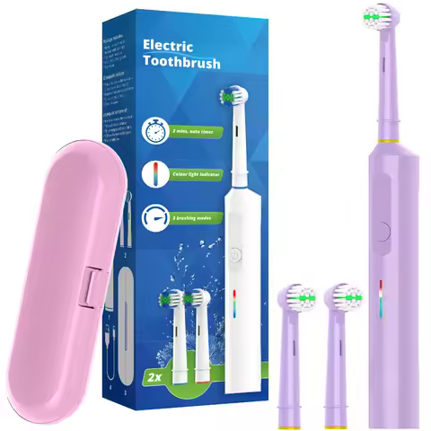 Rechargeable Electric Powered Toothbrush with 3 Modes, Travel Case & Smart Timer, Compatible with Or