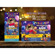 Kad Hari Jadi / Kad Jemputan / Birthday Invitation Kod No. BC004