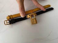 🈹🈹 Hermes kelly watch mini lock vintage ado birkin  black colour leather bracelet Constance 罕有中古金色鎖手錶 手帶 附送多一條錶帶