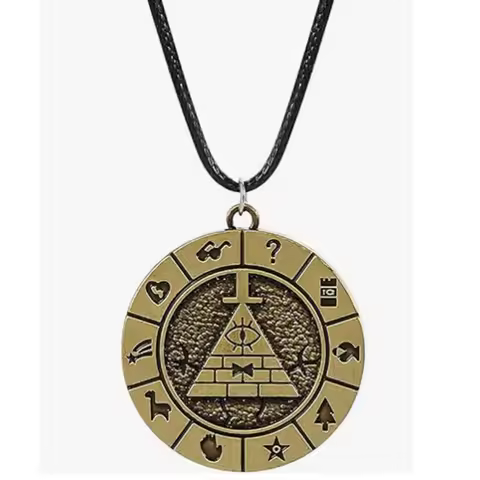Men's Necklaces Gravity Falls Dipper's Bill Cipher Necklace Pyramid Pendant Cosplay Costume Accessor