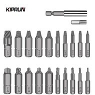 KIPRUN 22Pcs Damaged Screw Extractor Drill Bit Set Stripped Screw Extractor Kit for Broken Bolt Extr