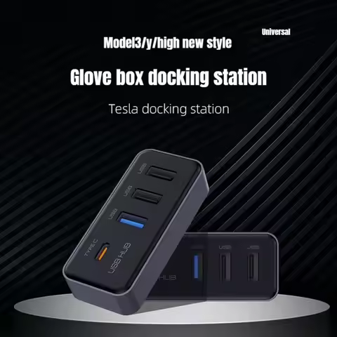Suitable for Tesla Docking Station Accessories Model Y/Refresh3 Glove Box USB Docking Station Hub Ad