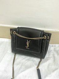 YSL nolita Logo 單肩袋迷你mini black 黑金色黑色