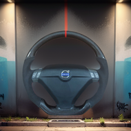 Alcantara Volvo Steering Wheel Real Cabon Racing Red Label for S60 V70 S60R V70R P2