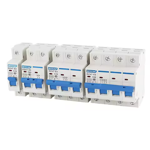 1Pcs DZ47 1-4 Pole 3A/6A/10A/16A/20A/32A/40A/50A/63A 400V C Type Mini Circuit Breaker MCB 35mm Din R