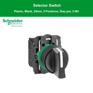 Schneider Electric - สวิตซ์ซีเลคเตอร์ 3 ตำแหน่ง ชนิดแบบค้างแบบ 2 คอนแทคสีดำ ขนาด 22 มม._XB5AD33 ชไนเ