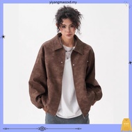 [K-2] Y2K Retro Snowflake Suede Jacket Wear Long-Sleeved Autumn Winter Warm Texture Low-Key Not Lost