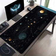 1 Piece Large Size E-Sports Game Mouse Pad, Black Gold Universe Planet Network Connection Pattern, A