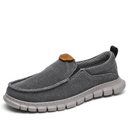 Men Casual Slip-On Loafers Comfort Canvas Platform Boat Shoes