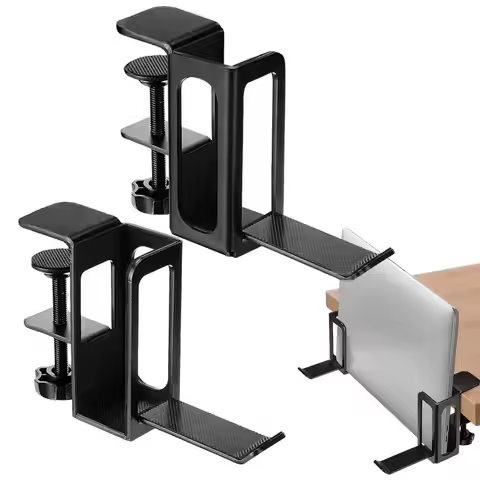 Laptop Under Desk Mount Adjustable Vertical Laptop Stand Desk Side Storage Laptop Holder Desk Laptop