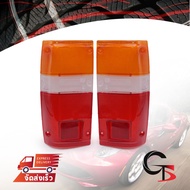 Tail Light Cover Left + Right Side 2 Pieces Plastic Type Red + Orange + Clear For Toyota Land Cruise