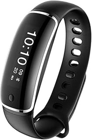 TDCQQ Fitness Tracker,IP67 Waterproof Activity Tracker with Pedometer Step Counter Watch And Sleep Monitor Calorie Counter Watch, Slim Smart Bracelet for Kids Women Men (Color : Black)