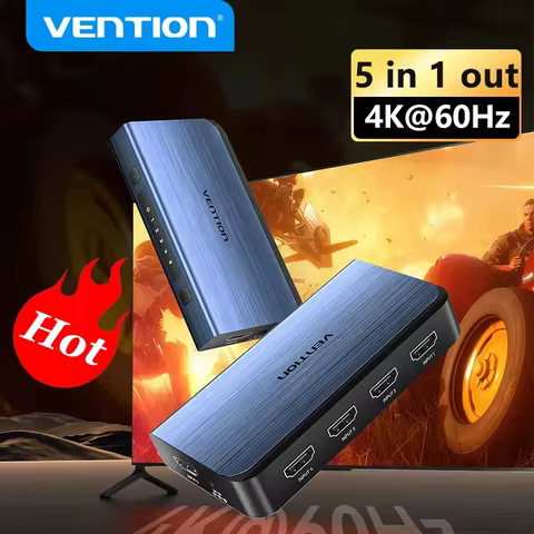 Vention HDMI Splitter 5 in 1 out 4K/30Hz HDMI 5x1 3x1 Adapter for XBOX 360 TV Mi Box Switch PS5 3 in