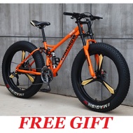 Fat Bike 24 26 Inch MTB Mountain Bike 4.0 Tires 27 Speed Rim/3 &amp; 5 Spoke Basikal Murah (F06)