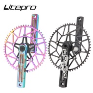 Litepro Edgepro Bicycle Integrated Chainwheel Hollow Crank Shaft Sprocket Wheel Single 130MM BCD Chainring Folding Bike Crankset